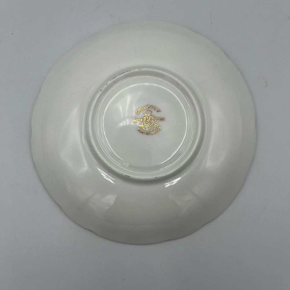 Vintage Regency Cup Saucer Bone China Footed England Fall Maple Leaf Flower Gold